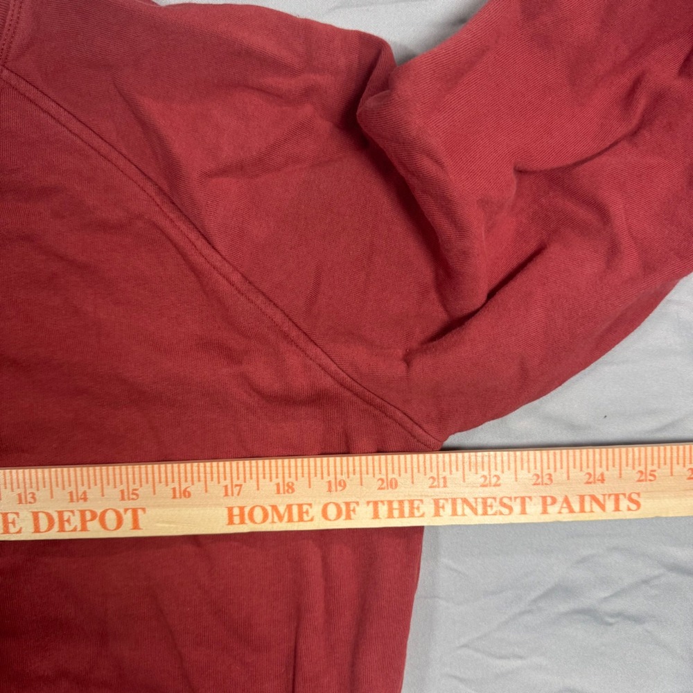 Reformation Jeans 100% Organic Cotton Raglan Sweatshirt Red M Tomato Girl Cozy - Picture 5 of 9